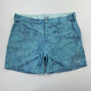 Huk Performance Fishing Shorts Mens XXXL Blue Stretch Boat Fish Hybrid
